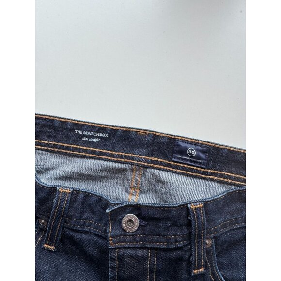 ADRIANO GOLDSCHMIED Matchstick Dark Indigo Stretch Slim Straight Jeans, Size 32 - Picture 9 of 11